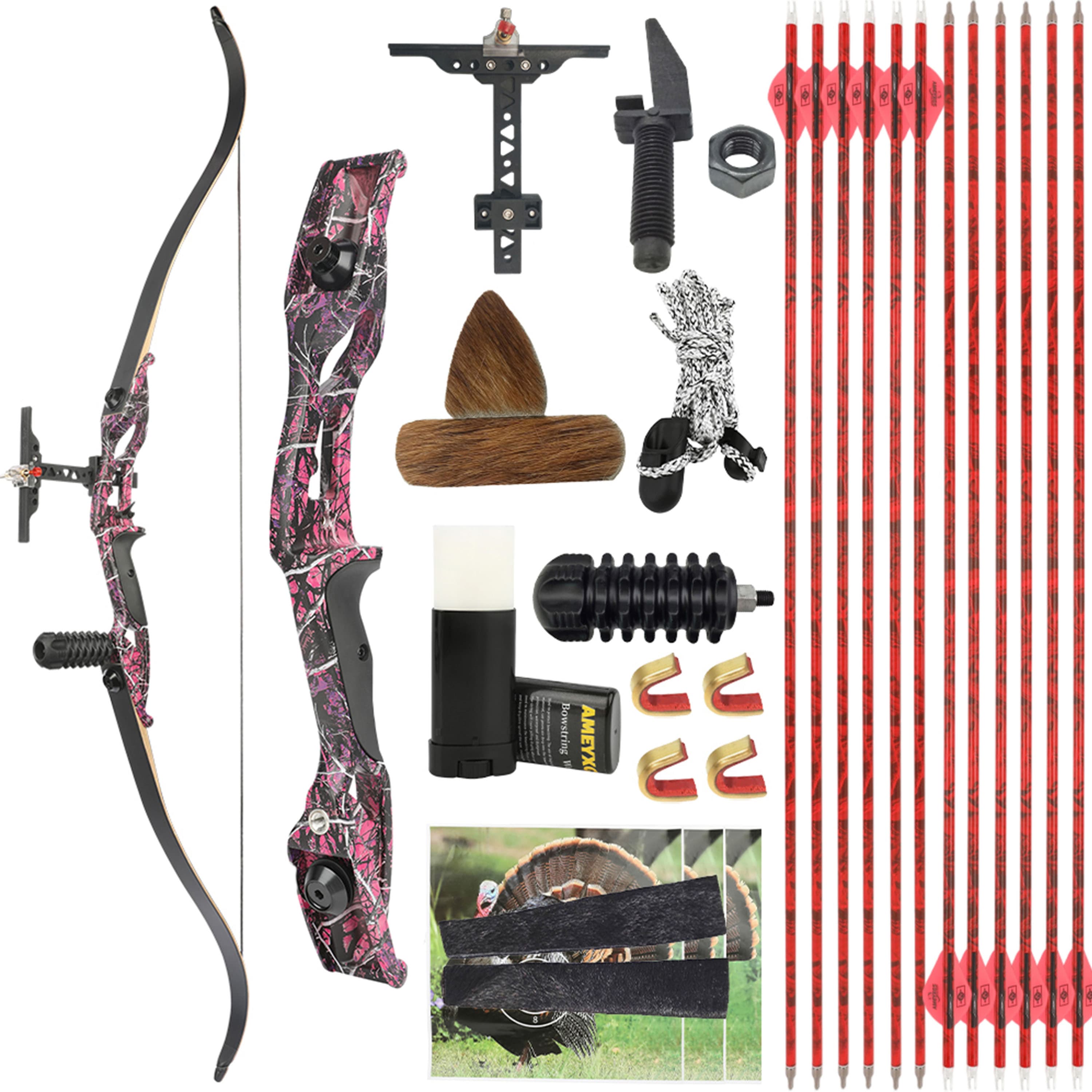 JUNXING F179 Recurve Bow Hunting Takedown 56'' for Target Shooting
