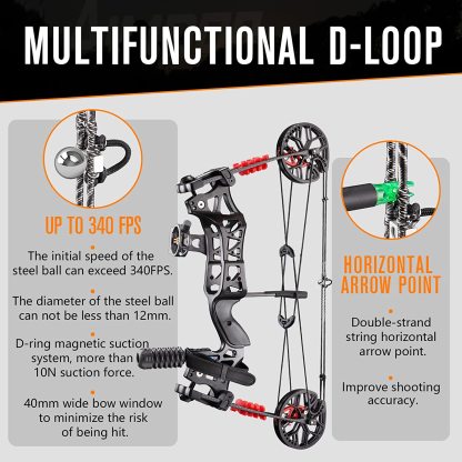 🎯JUNXING M109E Dual Purpose Compound Bow Kit with 100 Pcs Steel Balls-AMEYXGS Archery