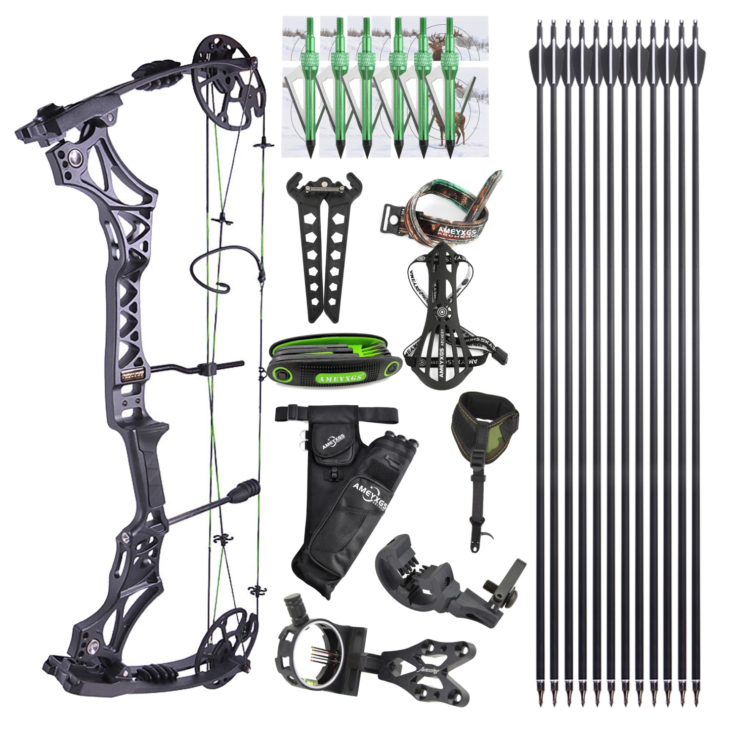 JUNXING M129 Hunting Compound Bow 30-70LBS Full Kit 320FPS