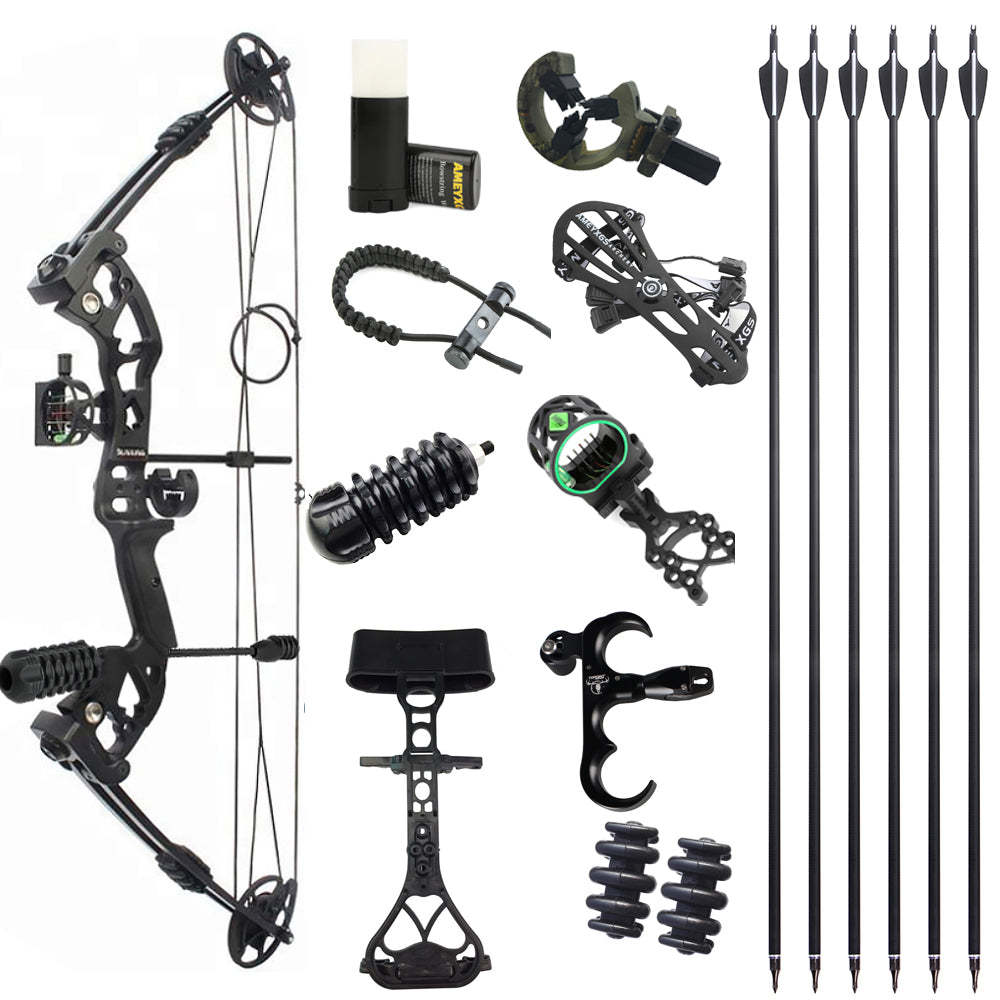 🎯JUNXING M131 Archery Compound Bow Kit Arrows 30-55 Lbs Hunting-AMEYXGS Archery