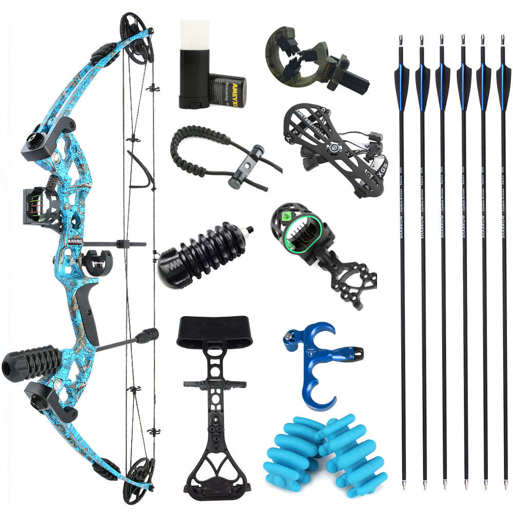 🎯JUNXING M131 Archery Compound Bow Kit Arrows 30-55 Lbs Hunting-AMEYXGS Archery