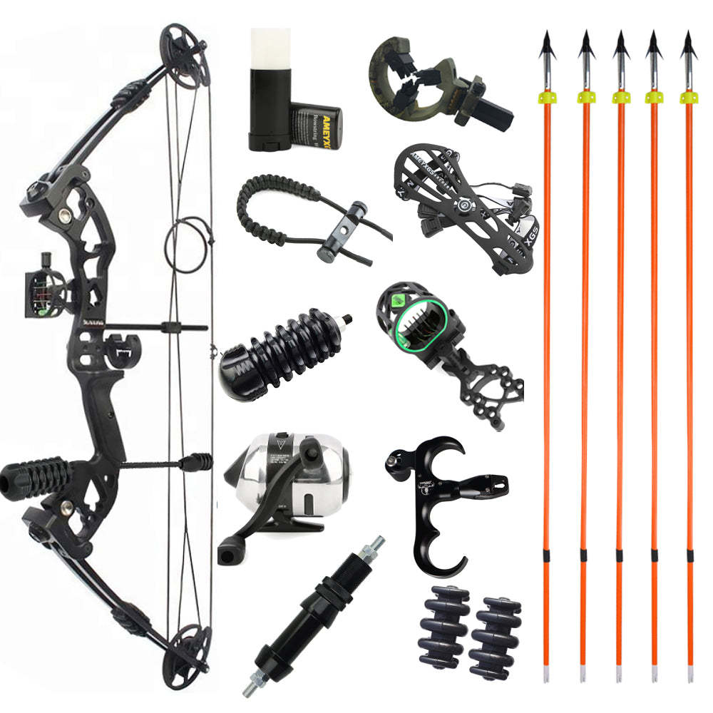 🎯JUNXING M131 Archery Compound Bow Kit Arrows 30-55 Lbs Hunting-AMEYXGS Archery