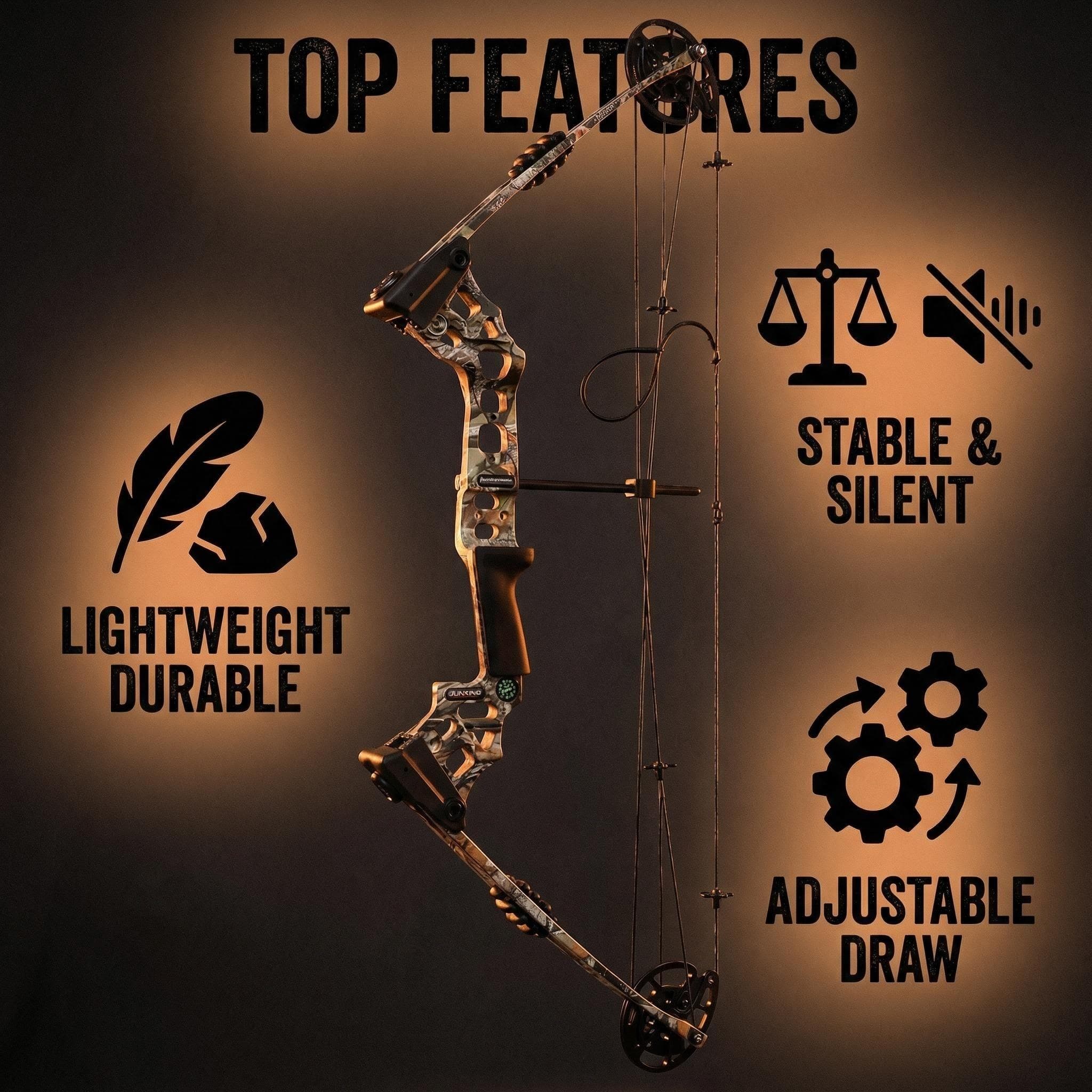 JUNXING X8 Compound Bow Kit Hunting 20-70lbs Camo