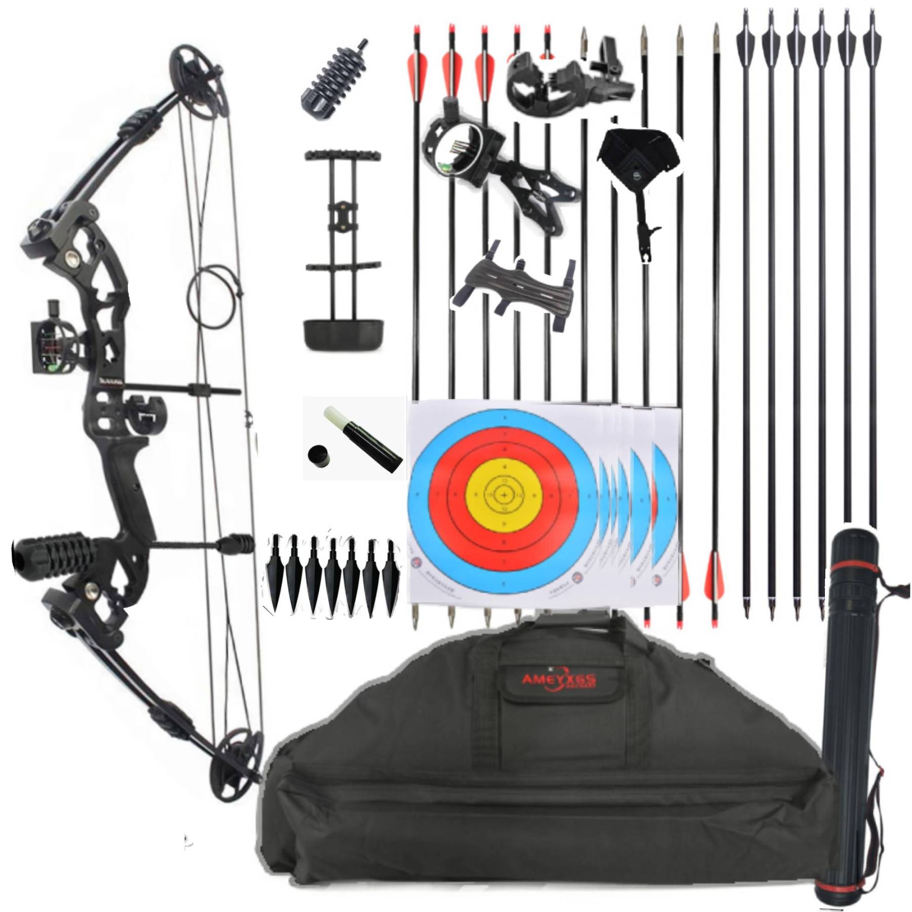 JUNXING BATTLESHIP Compound Bow Kit with Accessories 30-55lbs