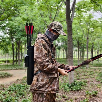 Leather Archery Back Quiver Arrow Holder for Hunting