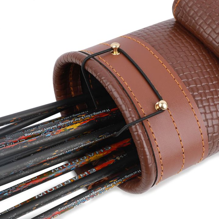 Leather Archery Back Quiver Arrow Holder for Hunting