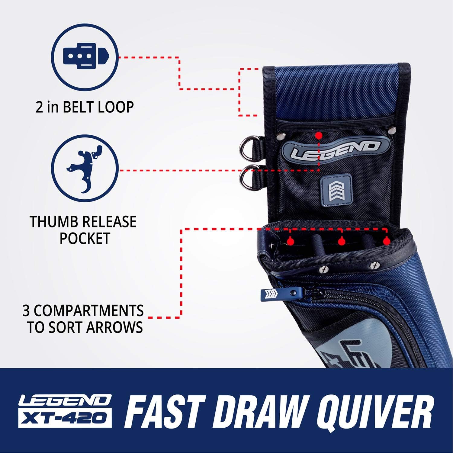 LEGEND XT420 Archery Field Quiver for Arrows - Archery Hip Quiver