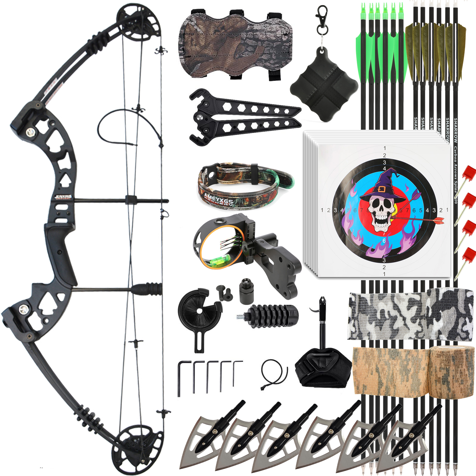 M131 Compound Bow Kit 20-70lbs Adjustable Hunting Archery