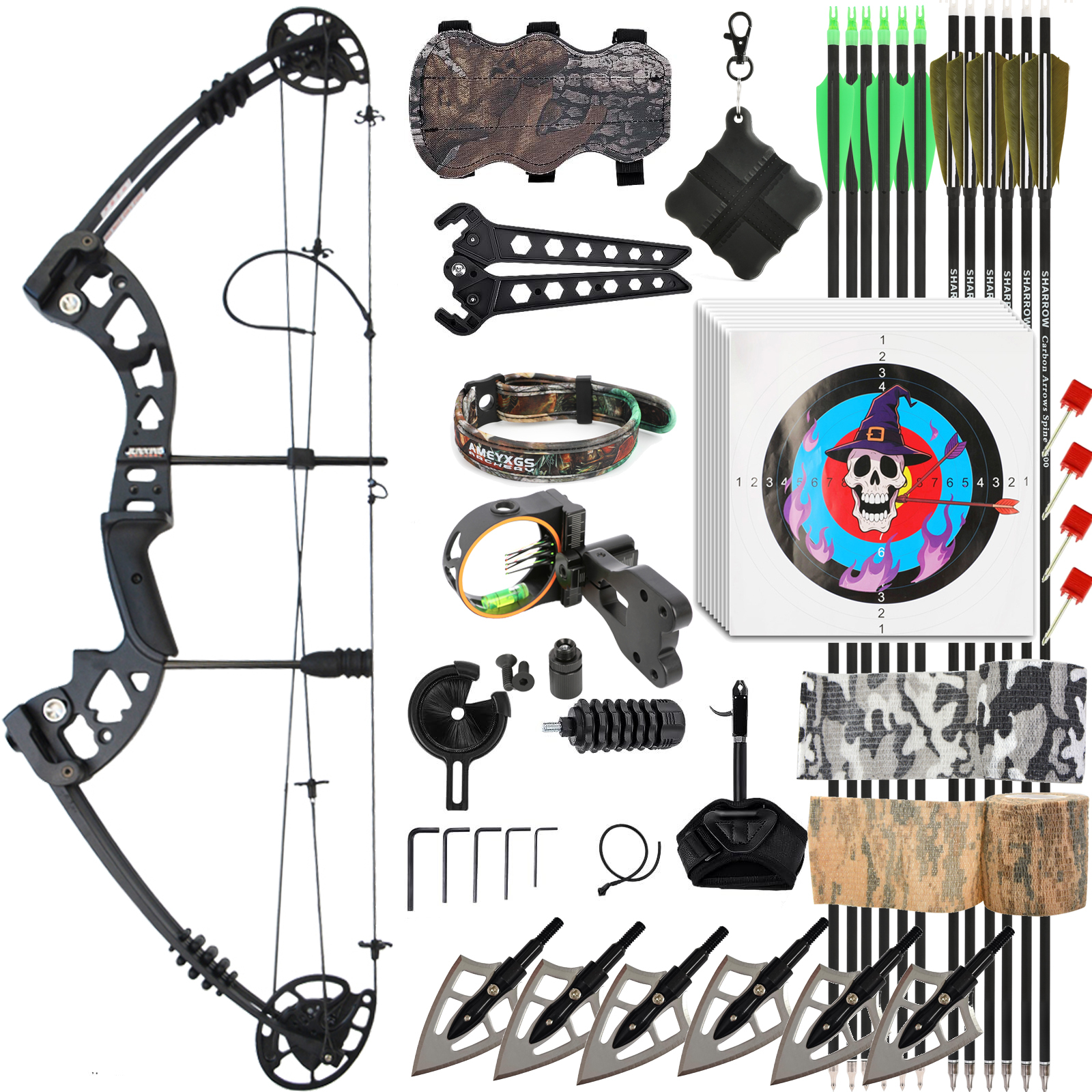 M131 Compound Bow Kit 20-70lbs Adjustable Hunting Archery