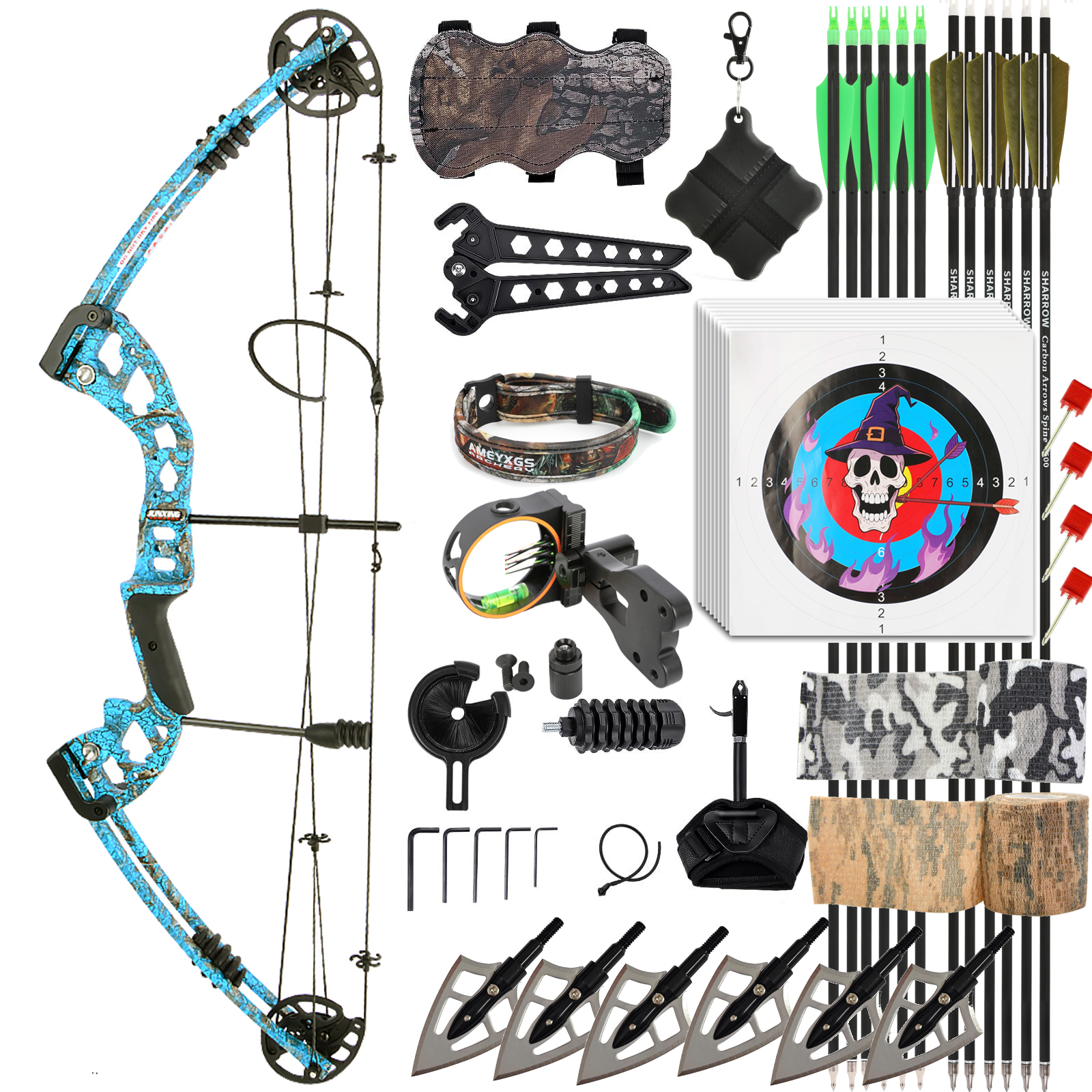M131 Compound Bow Kit 20-70lbs Adjustable Hunting Archery