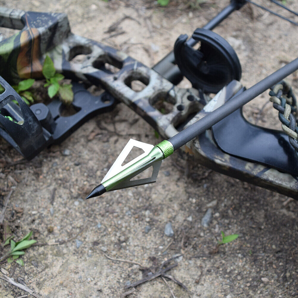 🎯Carbon Crossbow Arrow Bolts with 3 Blade Archery Broadheads-AMEYXGS Archery