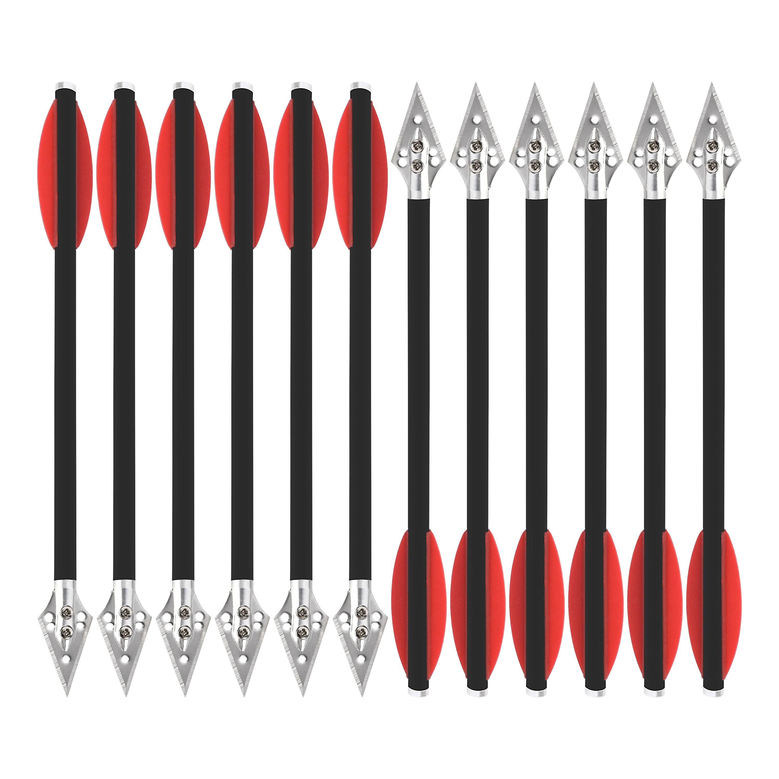 thumbnail image 2 of 12Pcs 20'' Hunting Crossbow Bolts Archery Carbon Arrows / Broadheads Arrow Tips 2 of 14