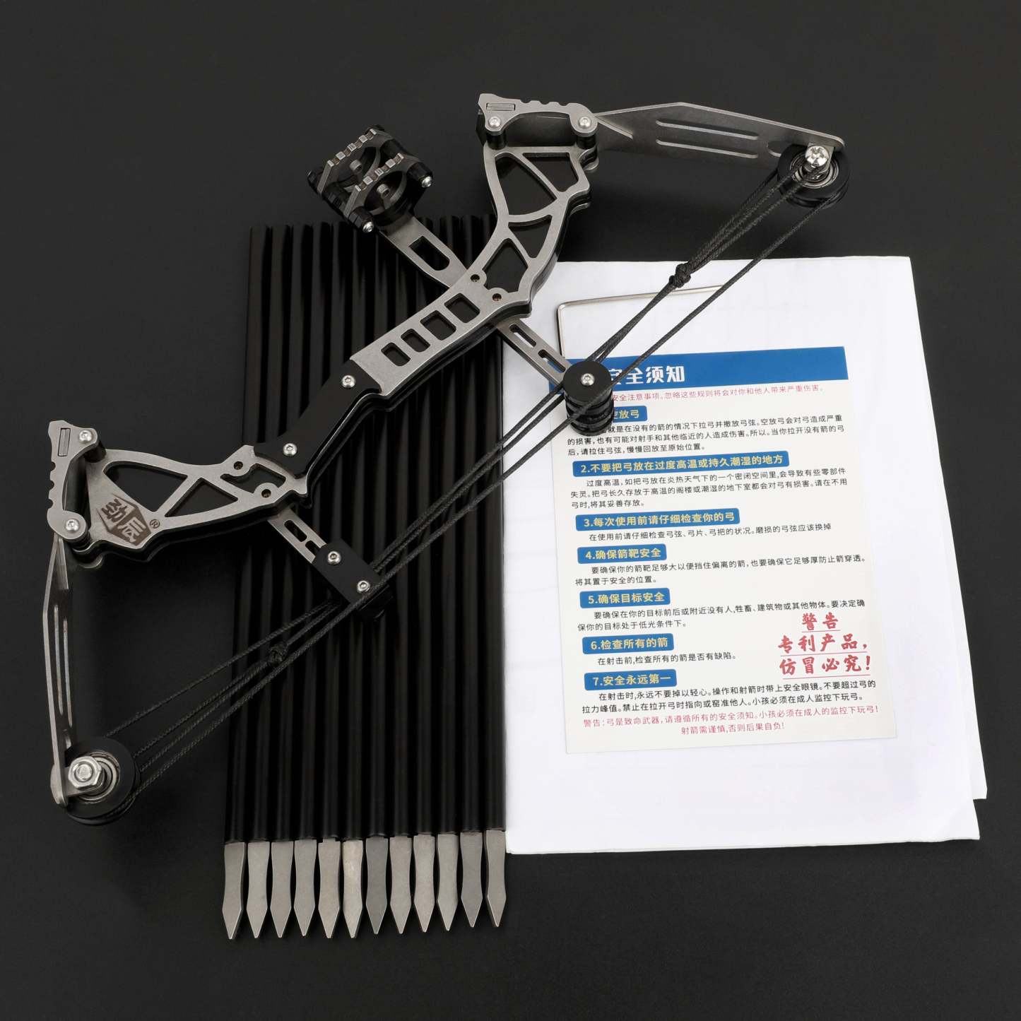🎯Mini Compound Bow Set Hunting Archery Recreation Toy, 12 Arrows-AMEYXGS Archery