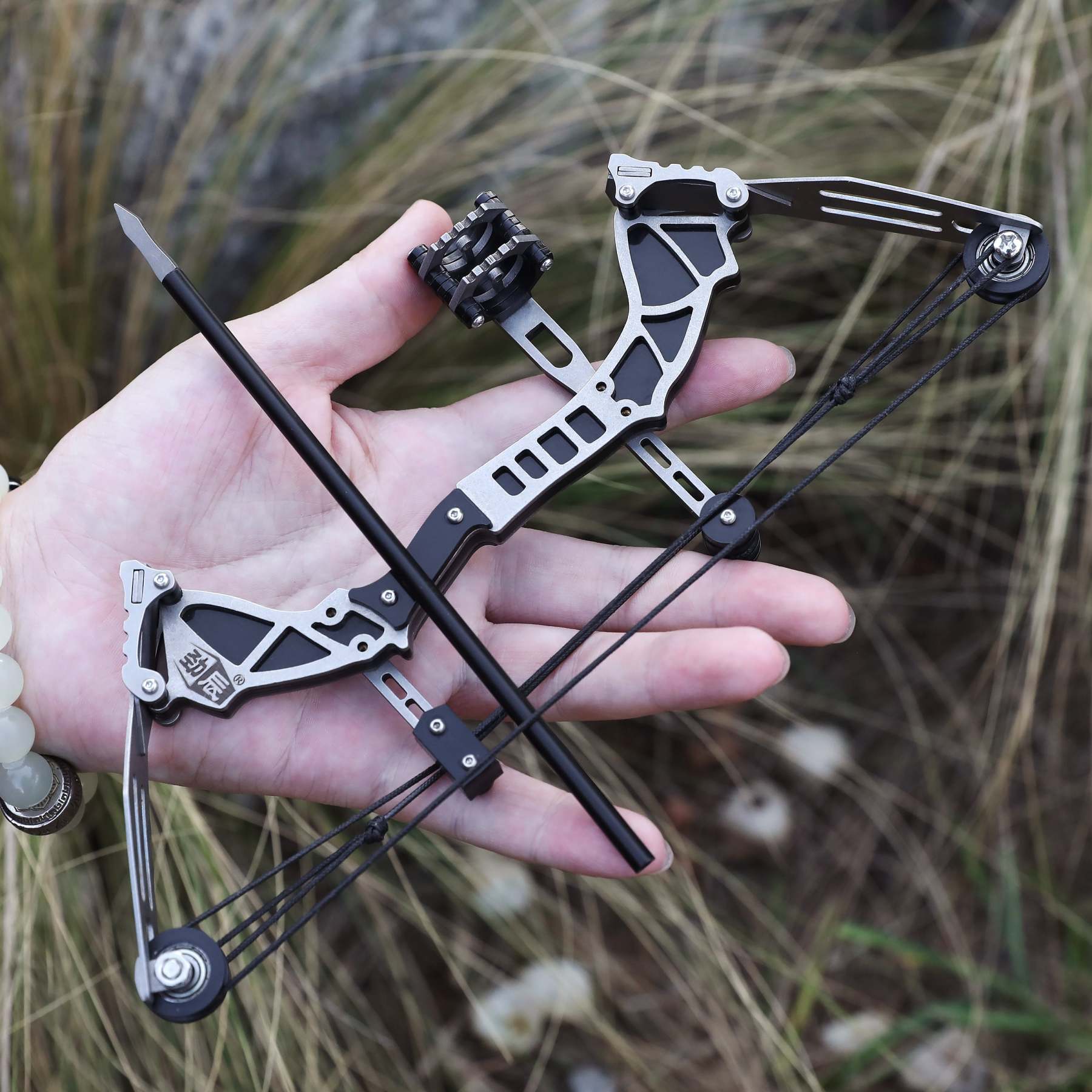 🎯Mini Compound Bow Set Hunting Archery Recreation Toy, 12 Arrows-AMEYXGS Archery