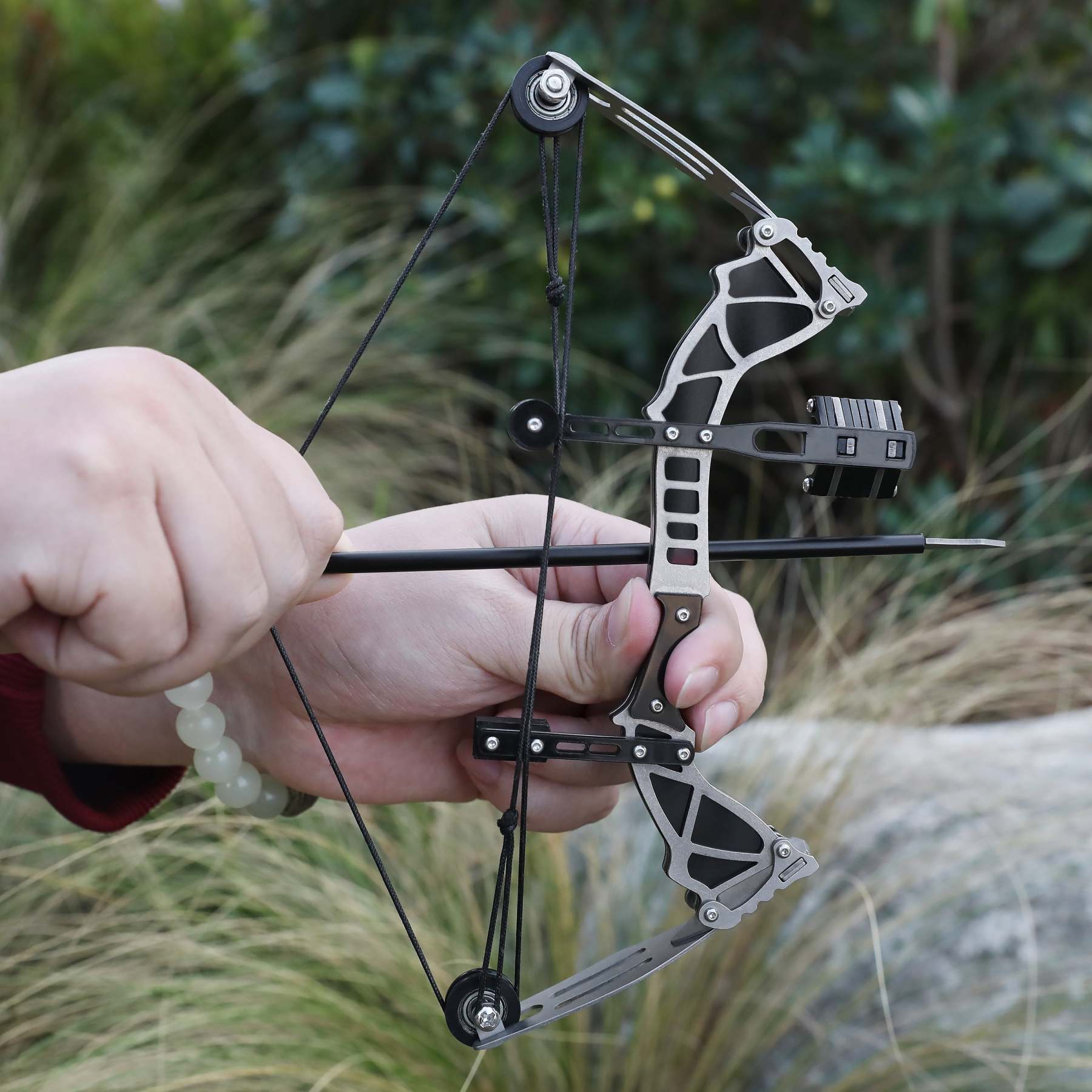 🎯Mini Compound Bow Set Hunting Archery Recreation Toy, 12 Arrows-AMEYXGS Archery