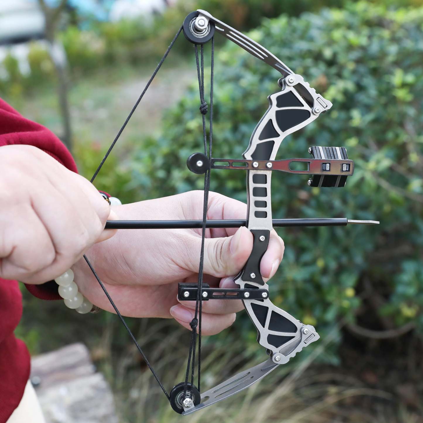 🎯Mini Compound Bow Set Hunting Archery Recreation Toy, 12 Arrows-AMEYXGS Archery