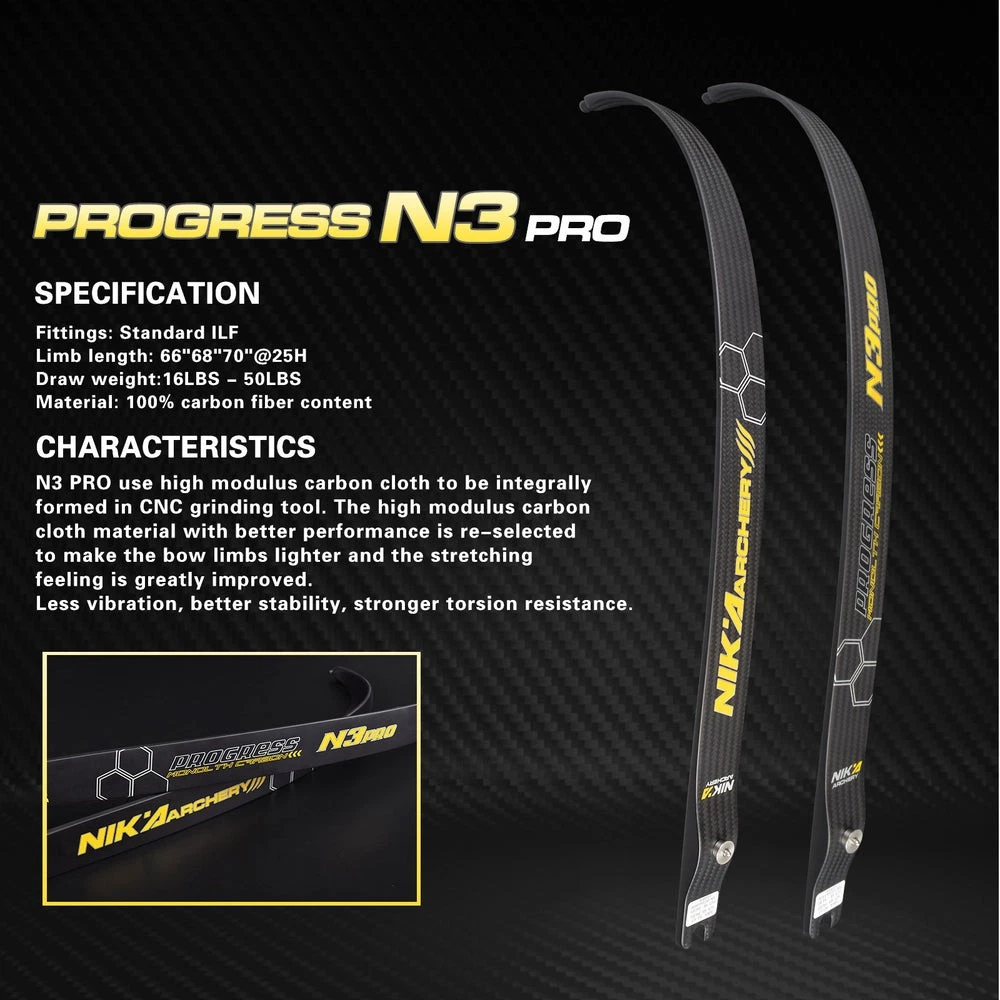 NIKA N3 Pro ILF Carbon Limbs for Target Archery