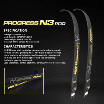 NIKA N3 Pro ILF Carbon Limbs for Target Archery