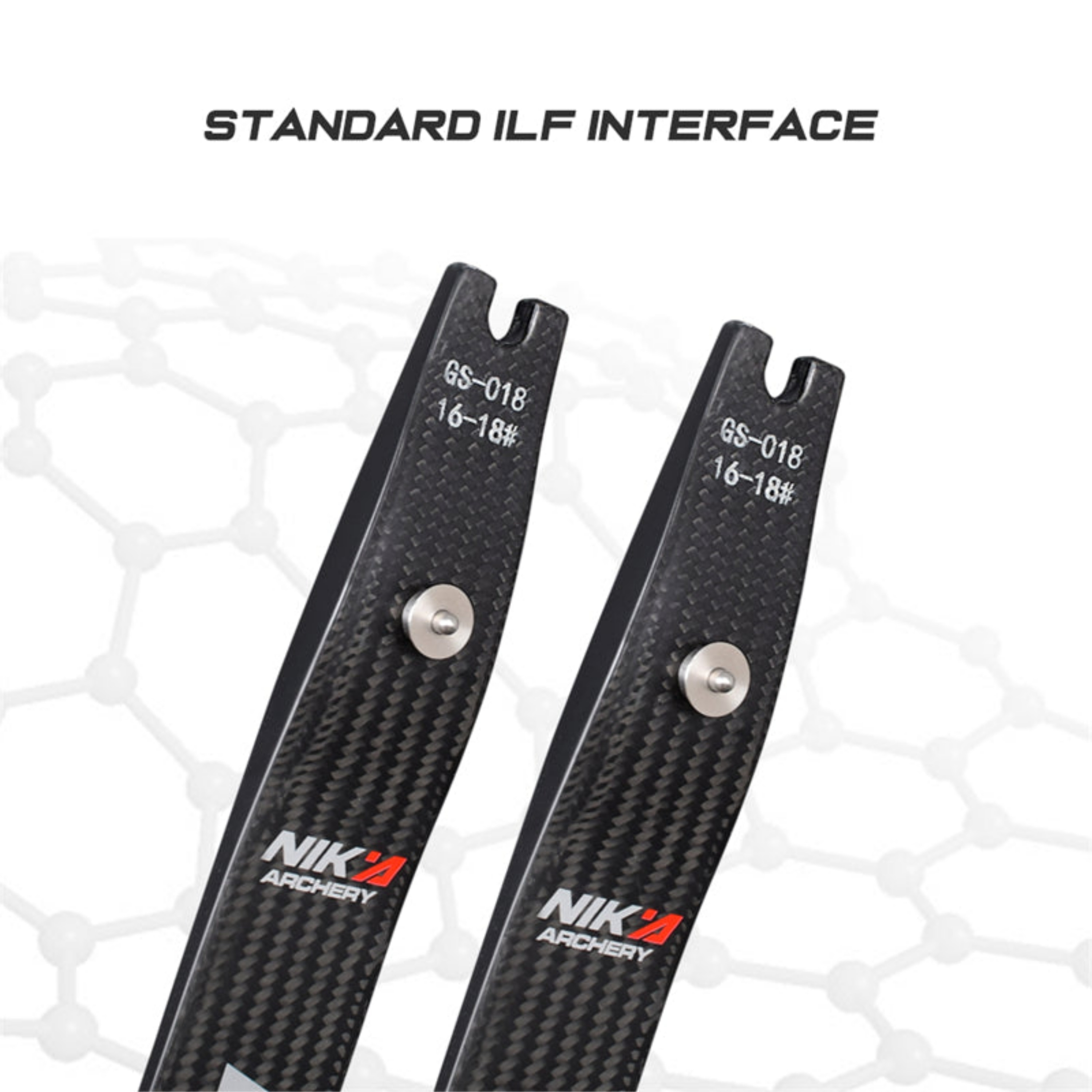 NIKA C1 Carbon Fiber ILF Recurve Bow Limbs - 66 Inch