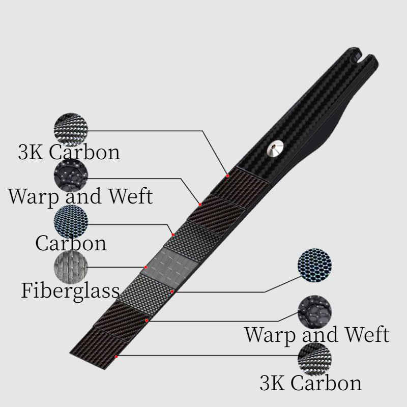 NIKA-N3 Archery Bow Limbs Carbon Fiber 22-48 lbs 