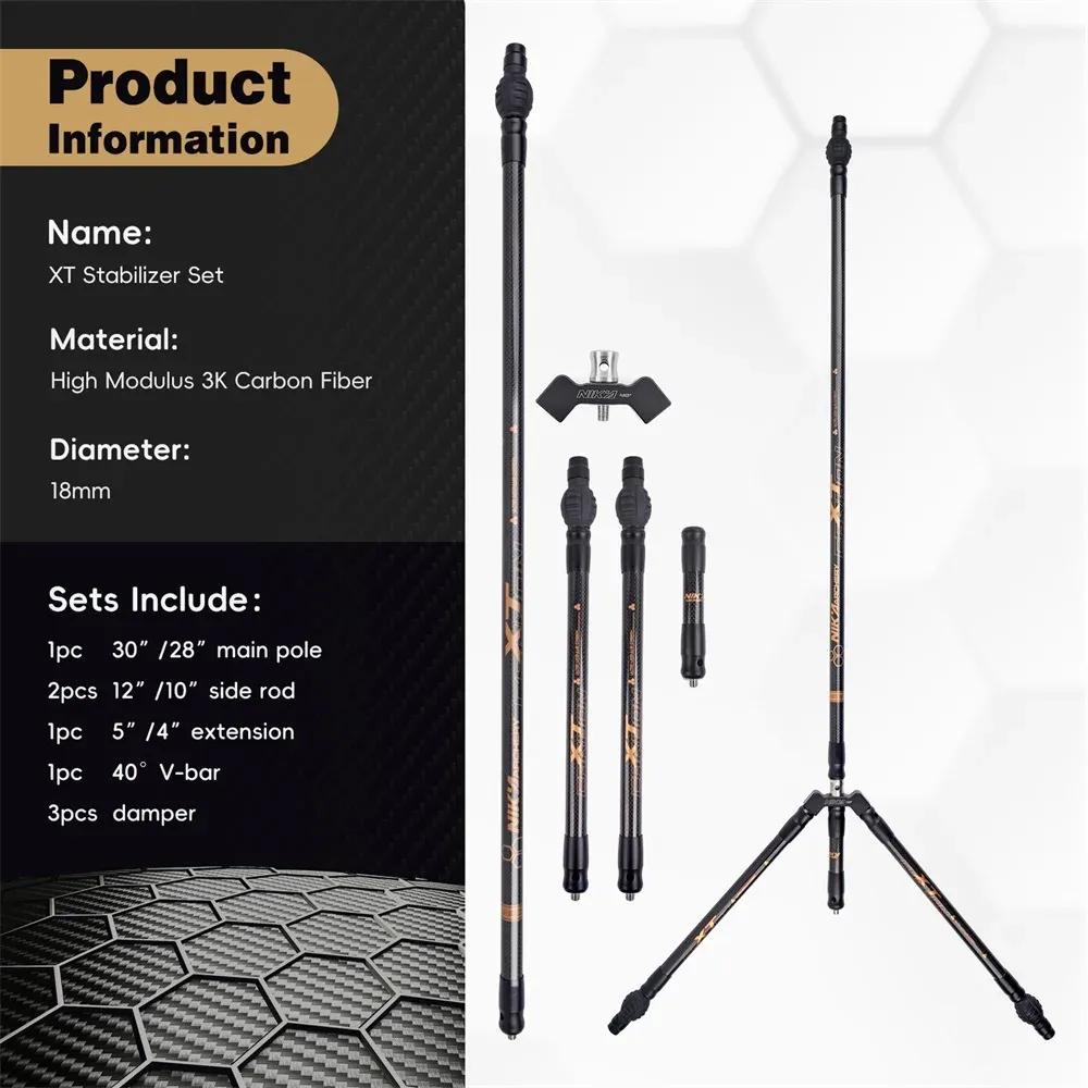 Nika XT Carbon Stabilizer Set Recurve Compound Bow Archery