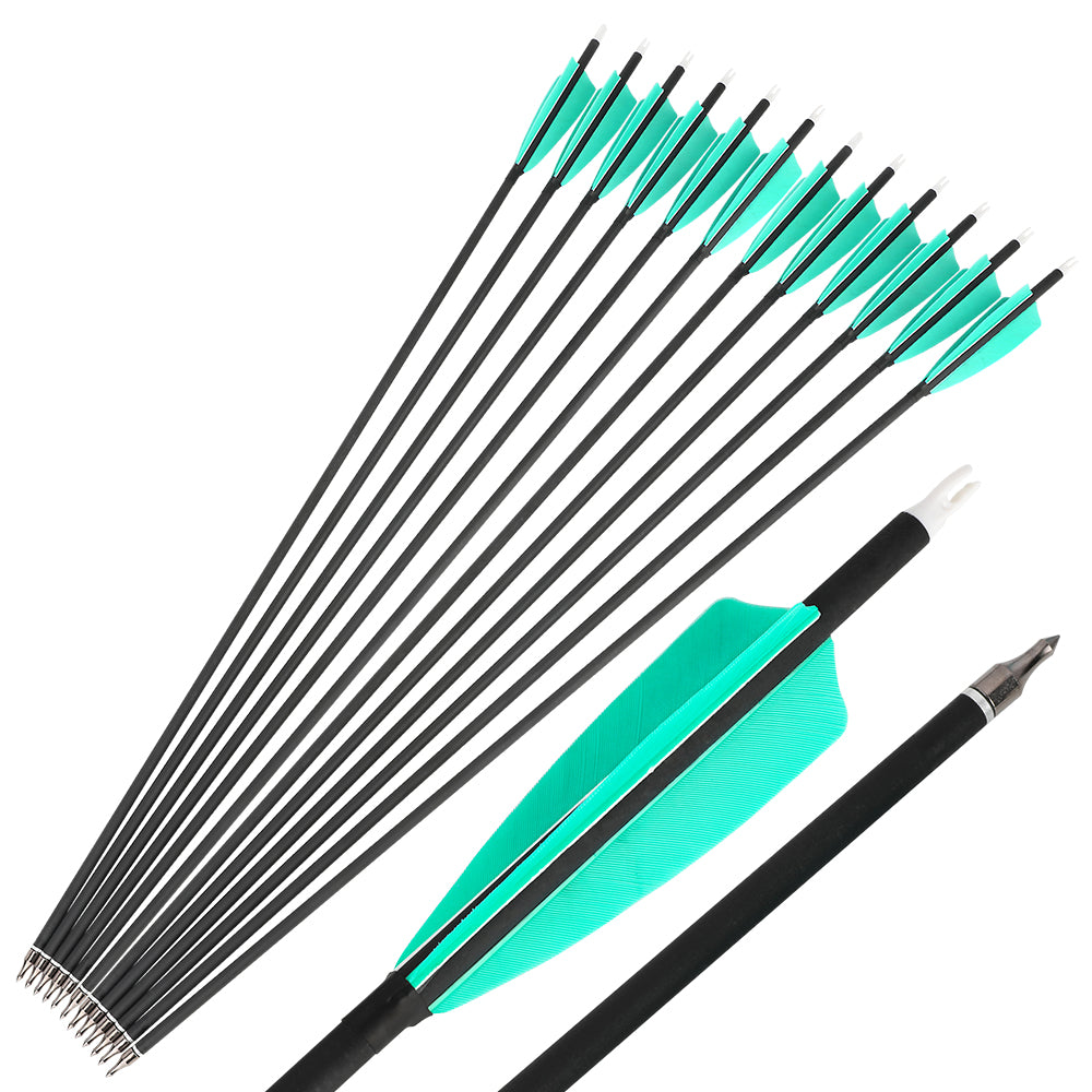 🎯 28" 30" 31" Carbon Arrows for Recurve Compound Bow Hunting-AMEYXGS Archery