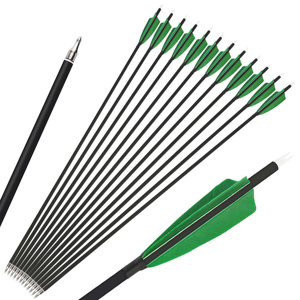 🎯 28" 30" 31" Carbon Arrows for Recurve Compound Bow Hunting-AMEYXGS Archery