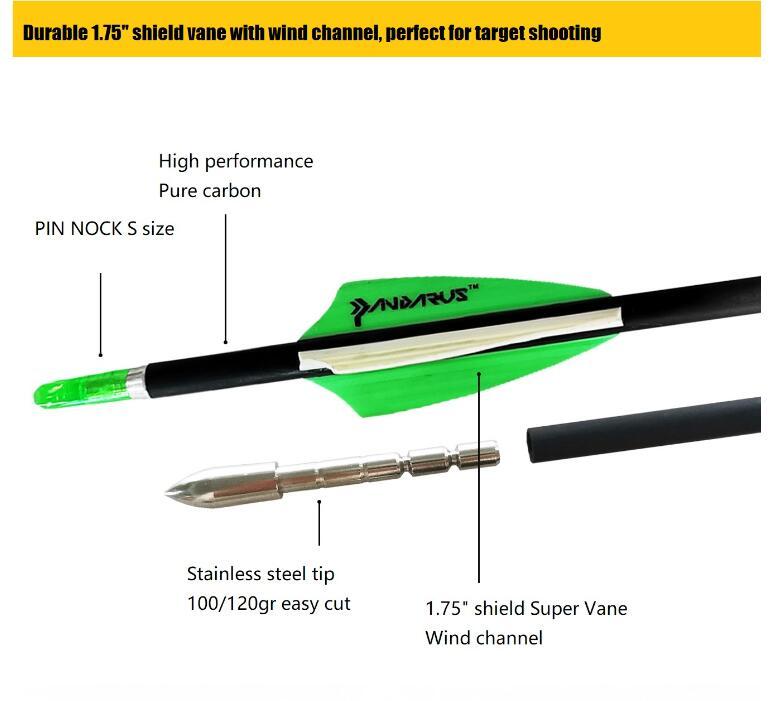 🎯PANDARUS INFINITY 4.2mm Carbon Arrows for Archery Competition Target-AMEYXGS Archery