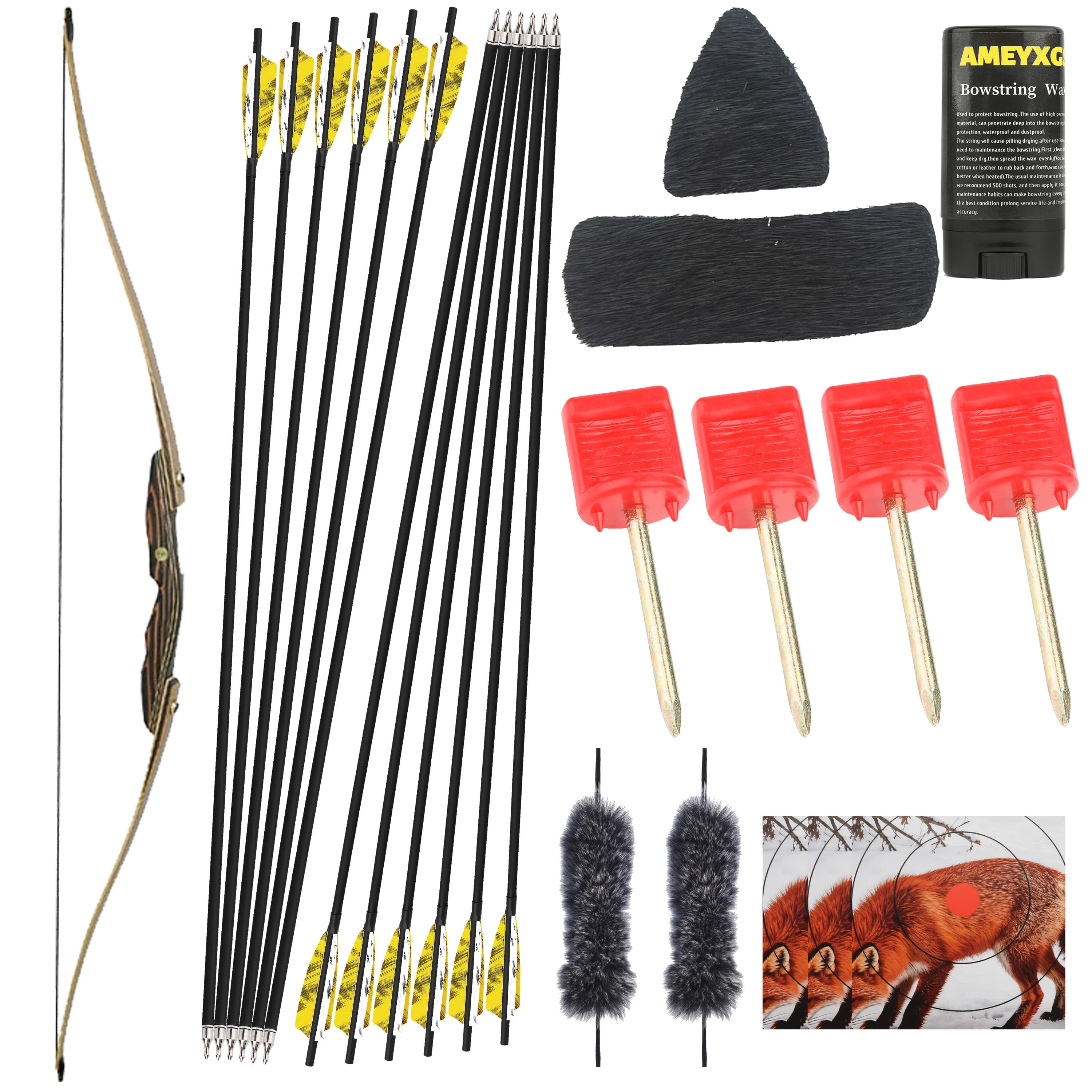 PMZ Recurve Bow 20-50lbs Takedown Archery Hunting Target