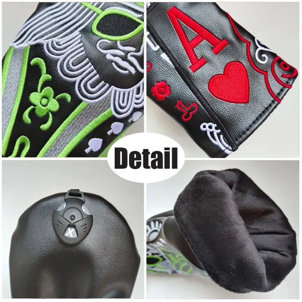 Poker King&Queen Golf  Covers Driver Fairway Woods Hybrid PU Headcovers