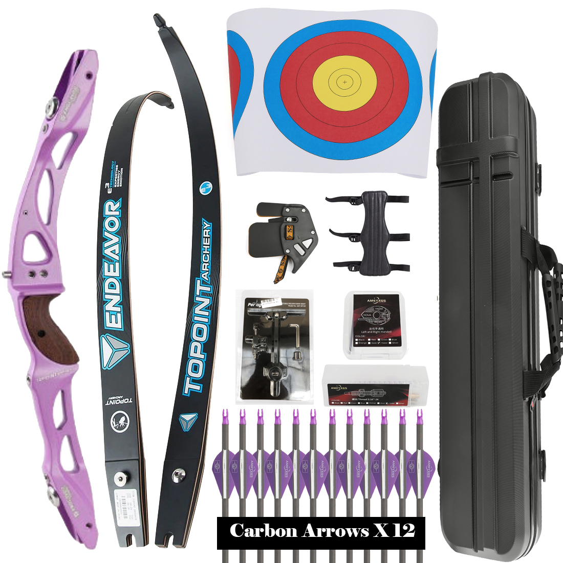 [Copy]Topoint Endeavor Archery Recurve Bow Riser 25" ILF Riser With Limbs