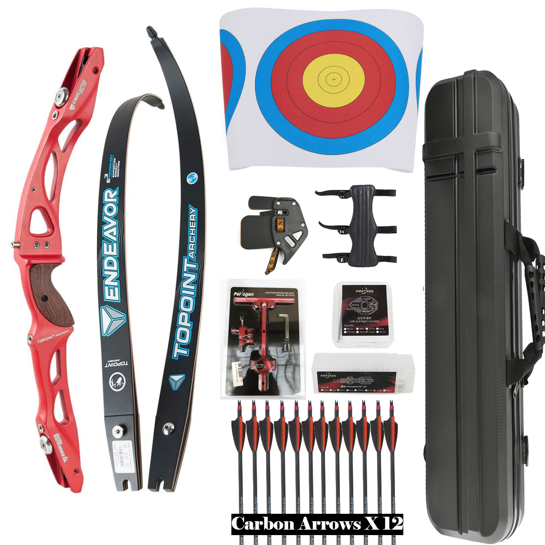 [Copy]Topoint Endeavor Archery Recurve Bow Riser 25" ILF Riser With Limbs