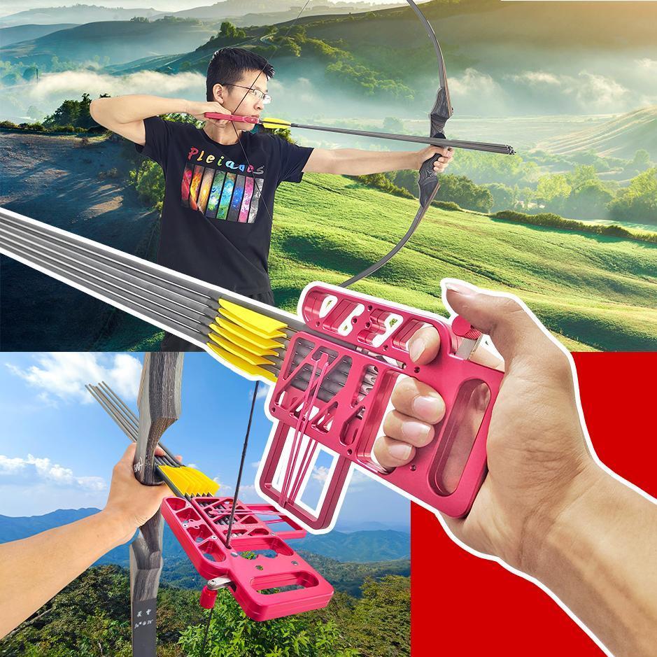 Rapid-fire Arrow Box Launcher Release for Traditional Bow