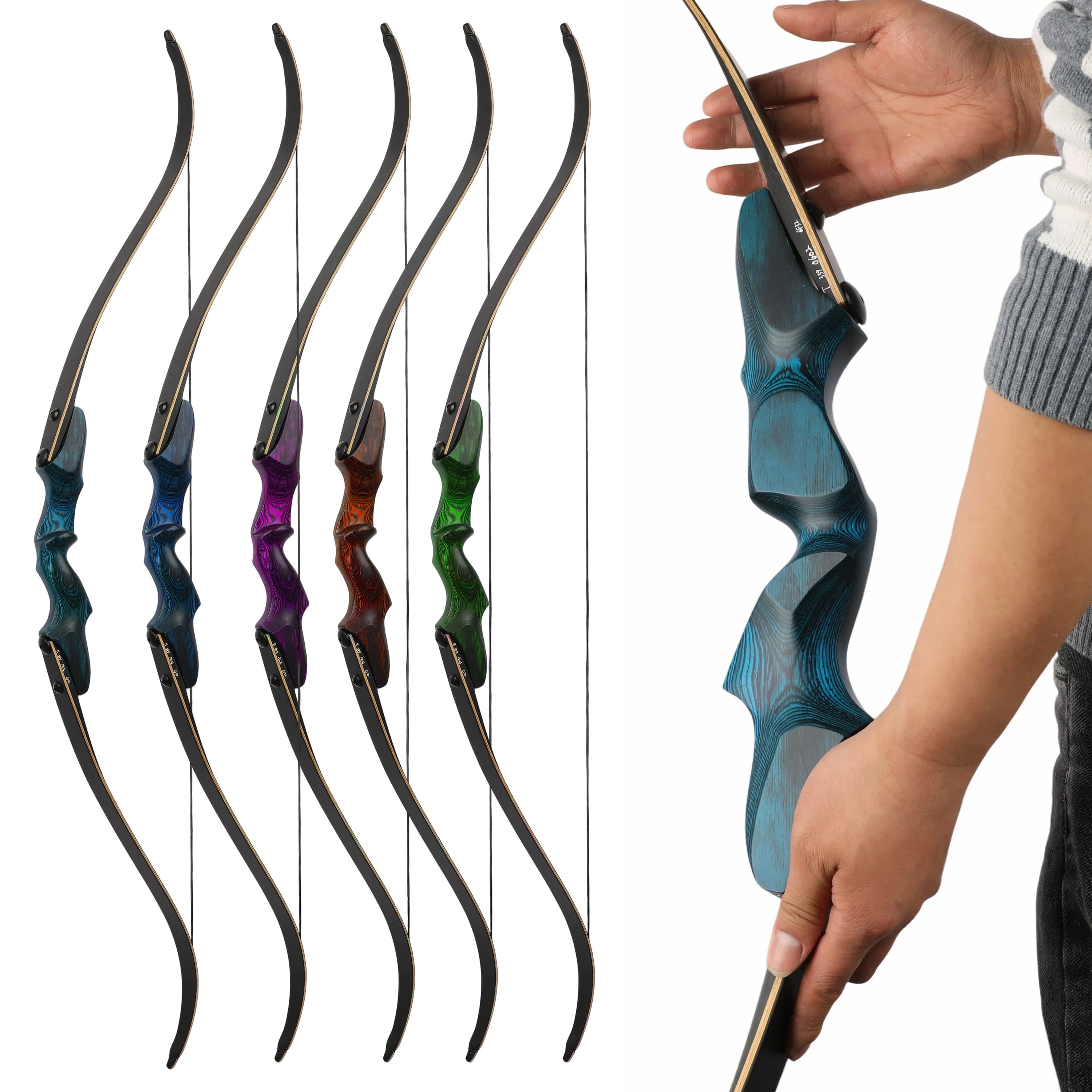 Rock Bear Recurve Bow 20-60LBS Takedown Bow Archery Hunting 