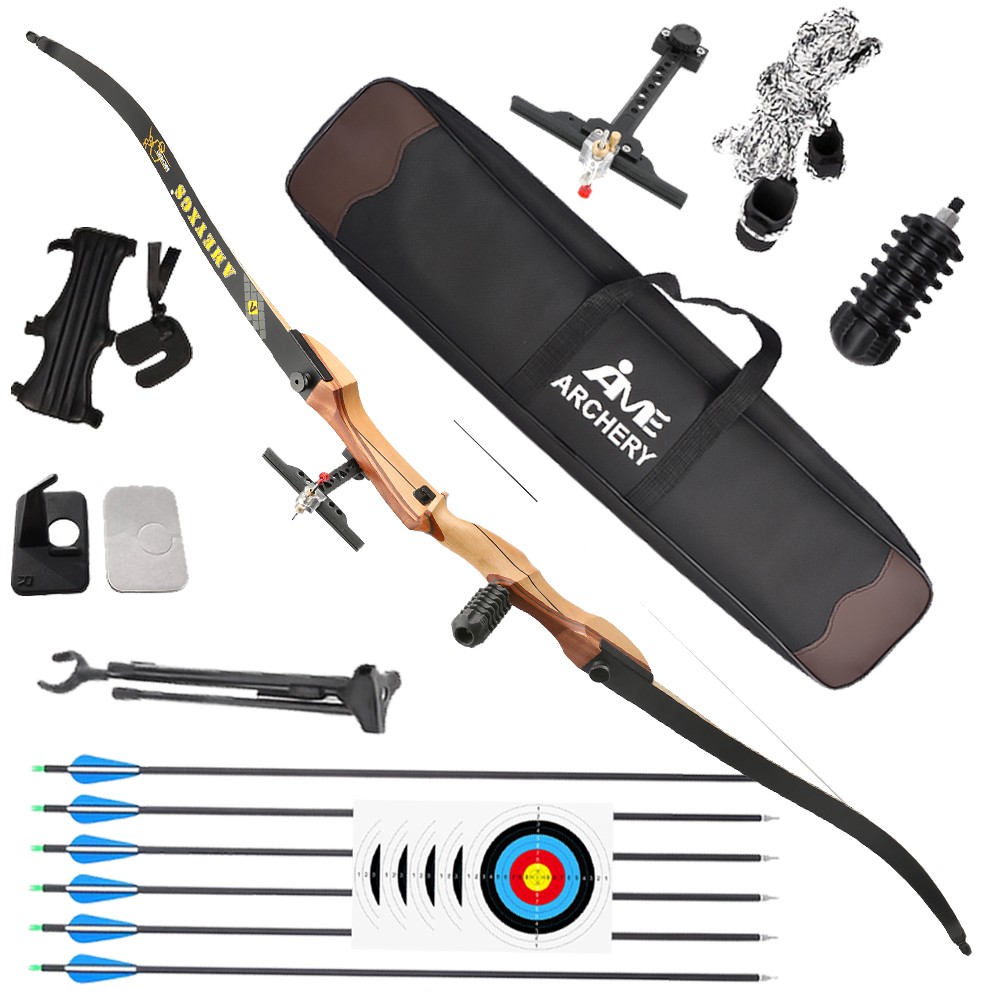 Beginning Recurve Bow Kit 66/68/70'' for Hunting & Practice