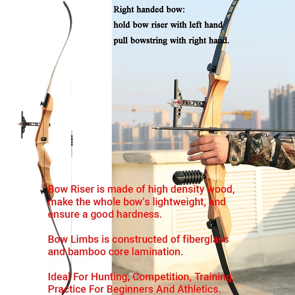 Beginning Recurve Bow Kit 66/68/70'' for Hunting & Practice
