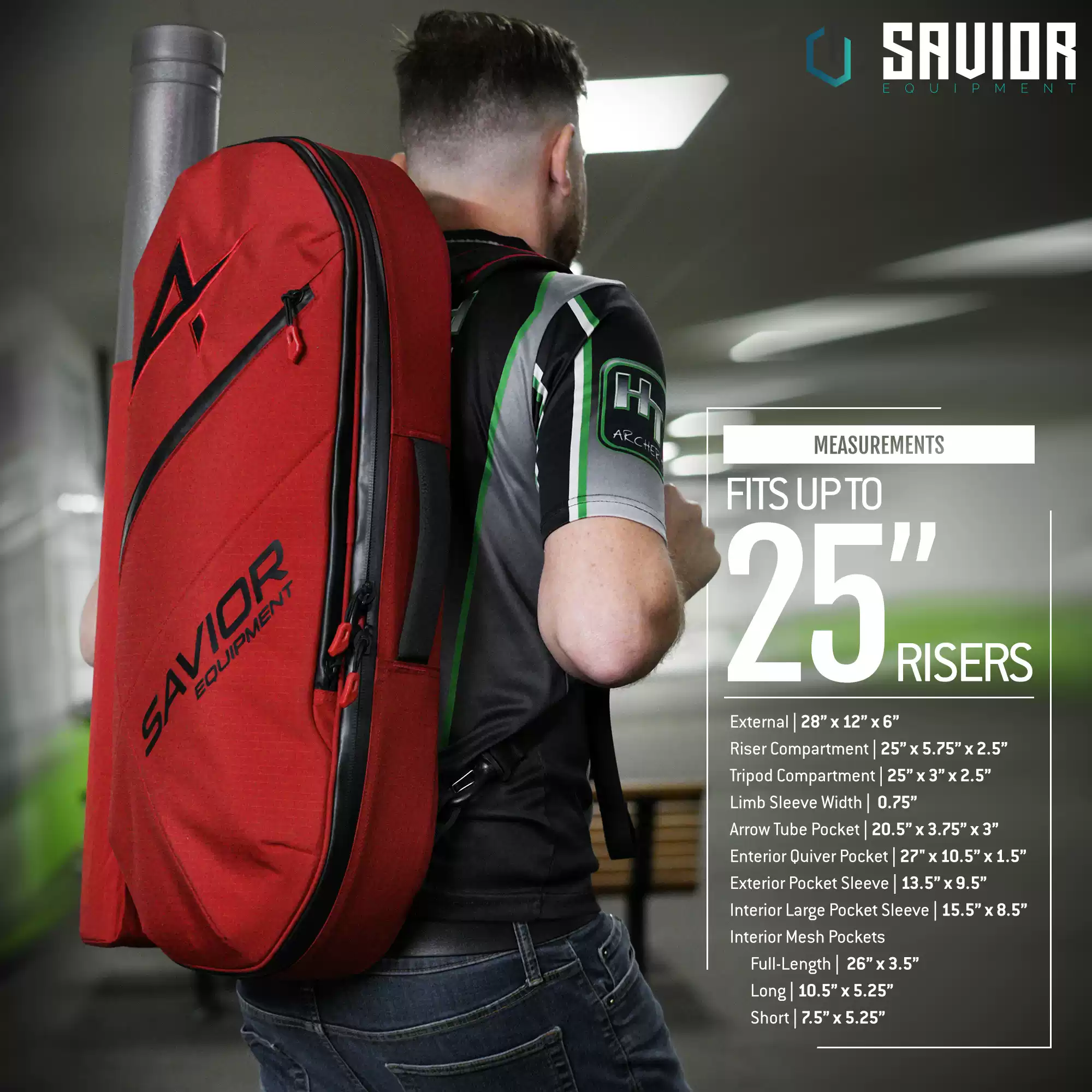 SAVIOR EQUIPMENT Recurve Bow Backpack Fits 25" Risers