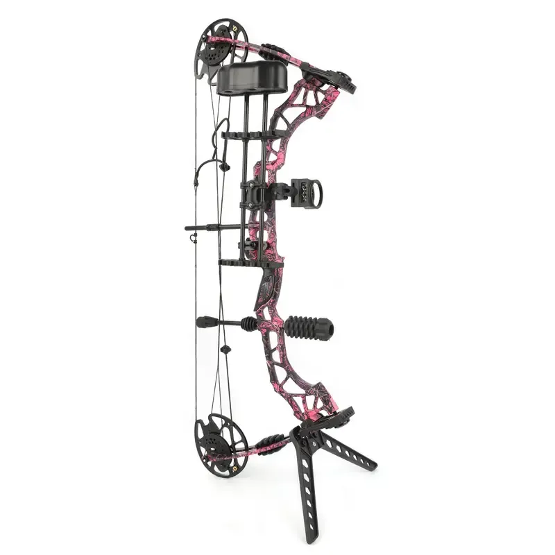 Red Camouflage Compound Bow HUnting Arrows Kit 