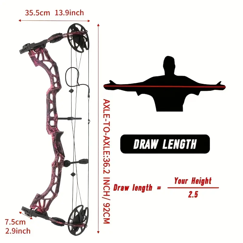 Red Camouflage Compound Bow HUnting Arrows Kit 
