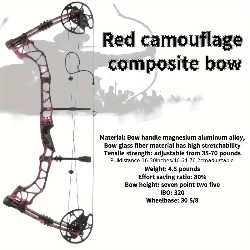 Red Camouflage Compound Bow HUnting Arrows Kit 