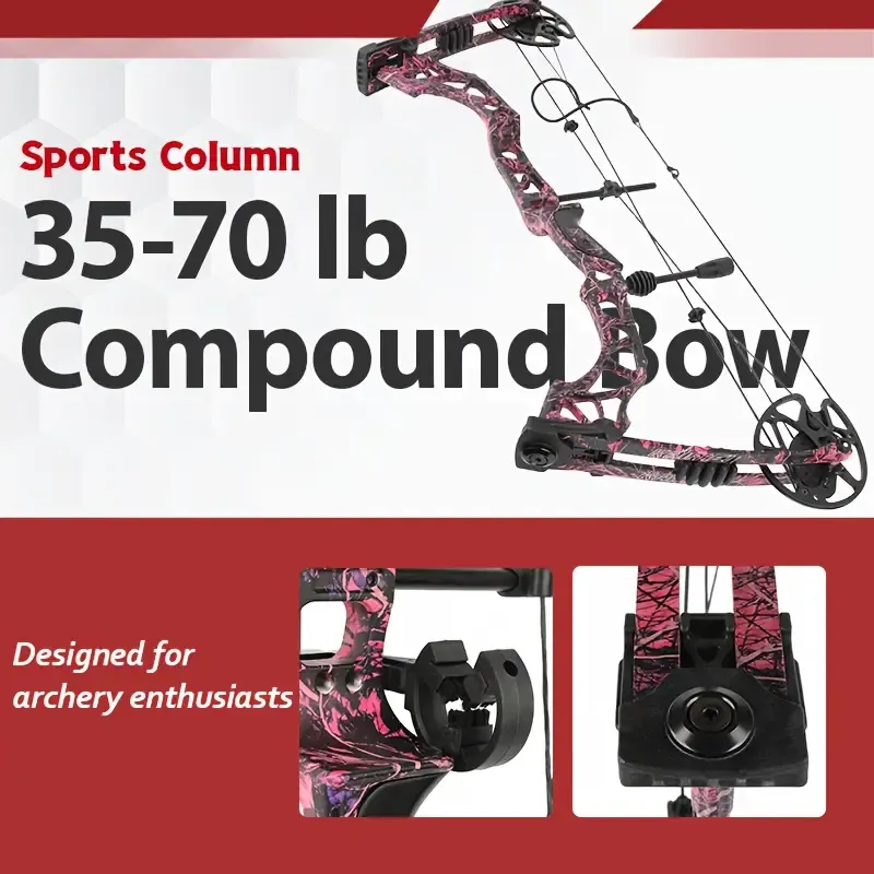 Red Camouflage Compound Bow HUnting Arrows Kit 