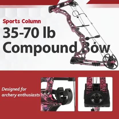Red Camouflage Compound Bow HUnting Arrows Kit 