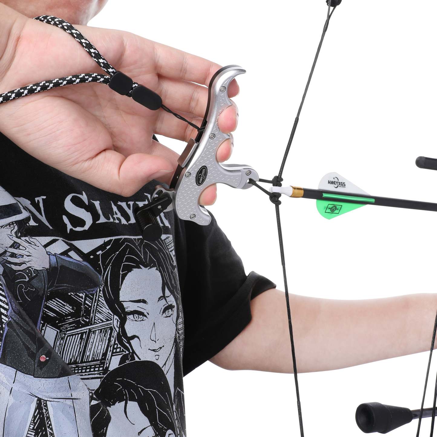 🎯Automatic Release Aids 3 Finger Grip Thumb Caliper Compound Bow Archery-AMEYXGS Archery