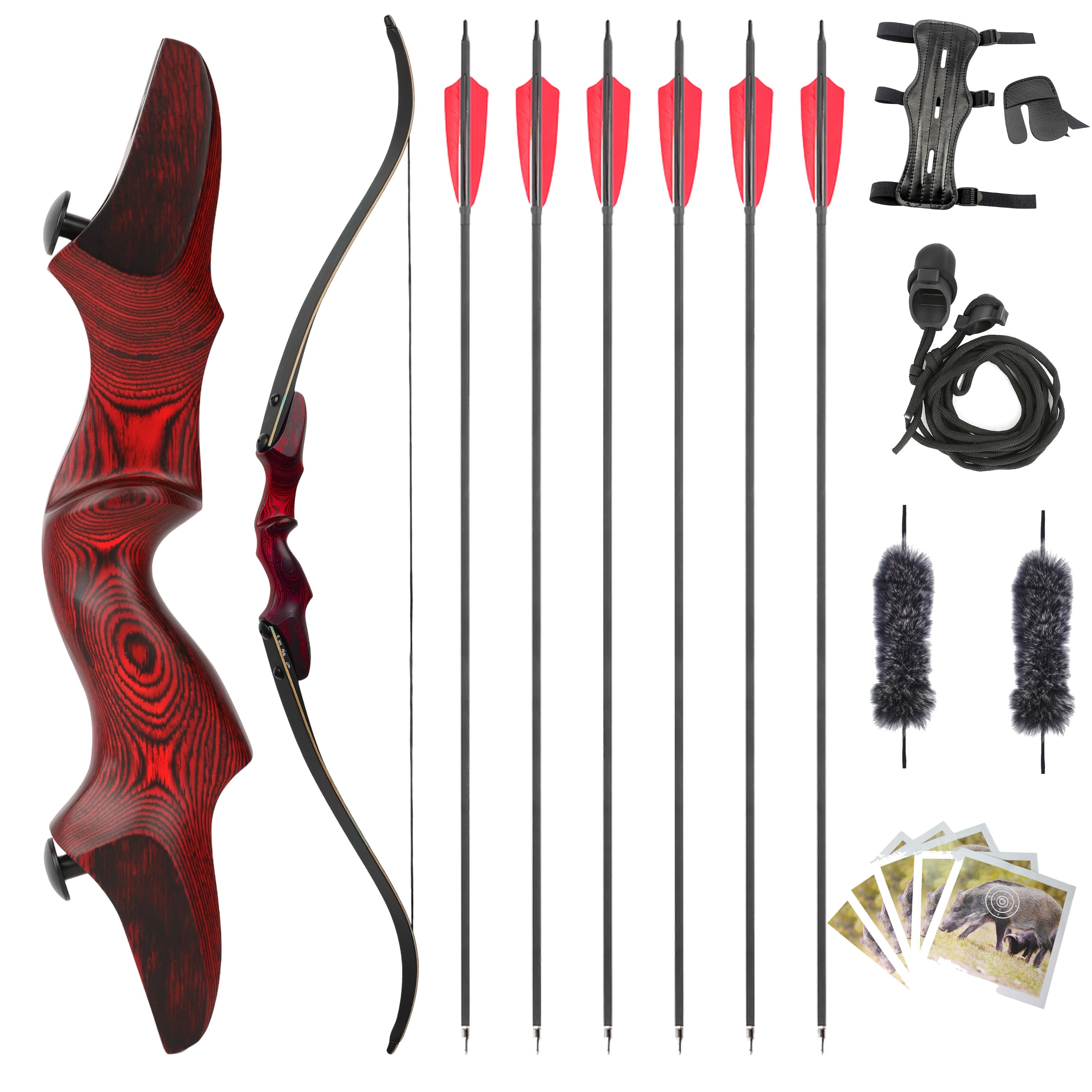 Rock Bear Recurve Bow 20-60LBS Takedown Bow Archery Hunting