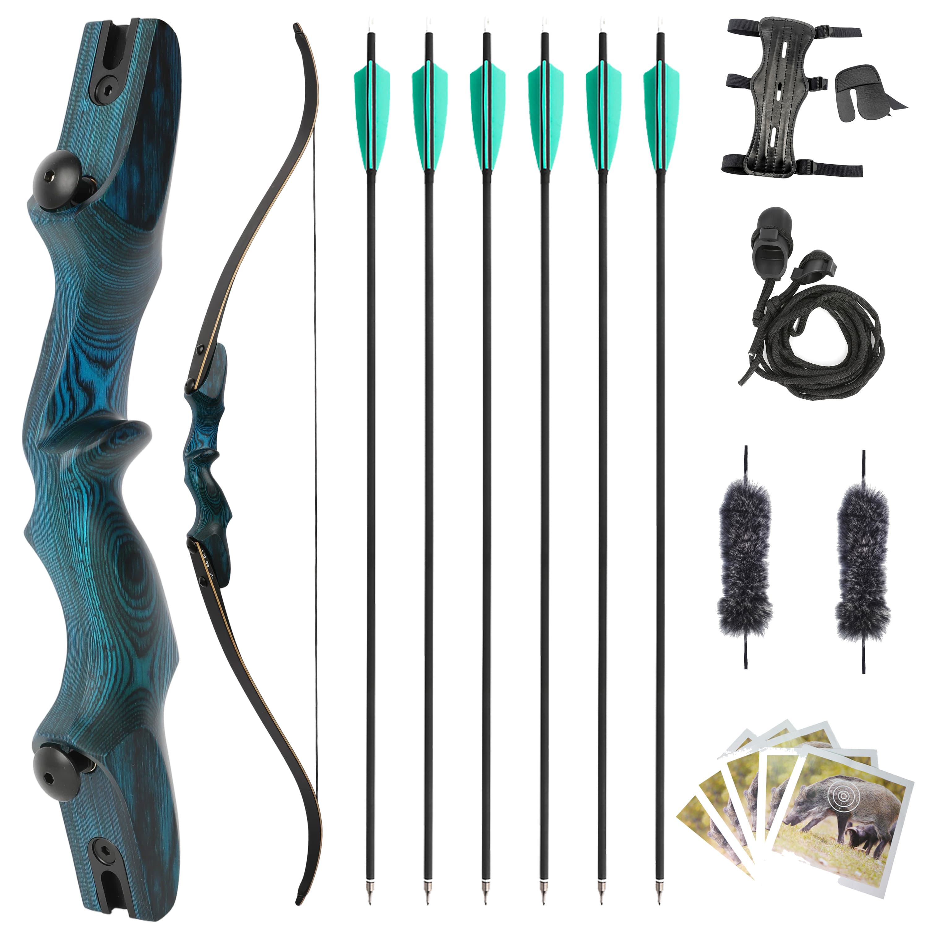 Rock Bear Recurve Bow 20-60LBS Takedown Bow Archery Hunting