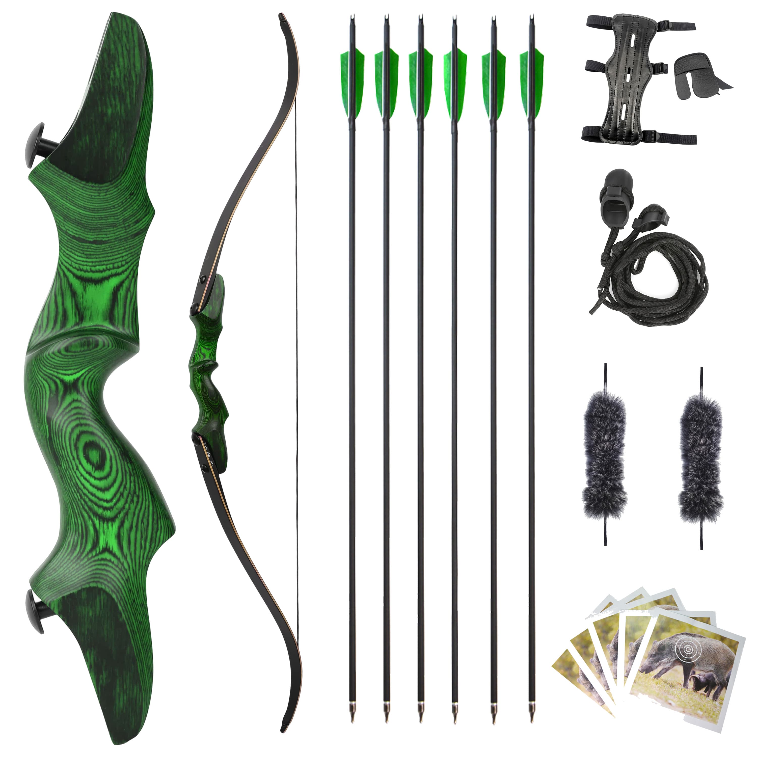 Rock Bear Recurve Bow 20-60LBS Takedown Bow Archery Hunting