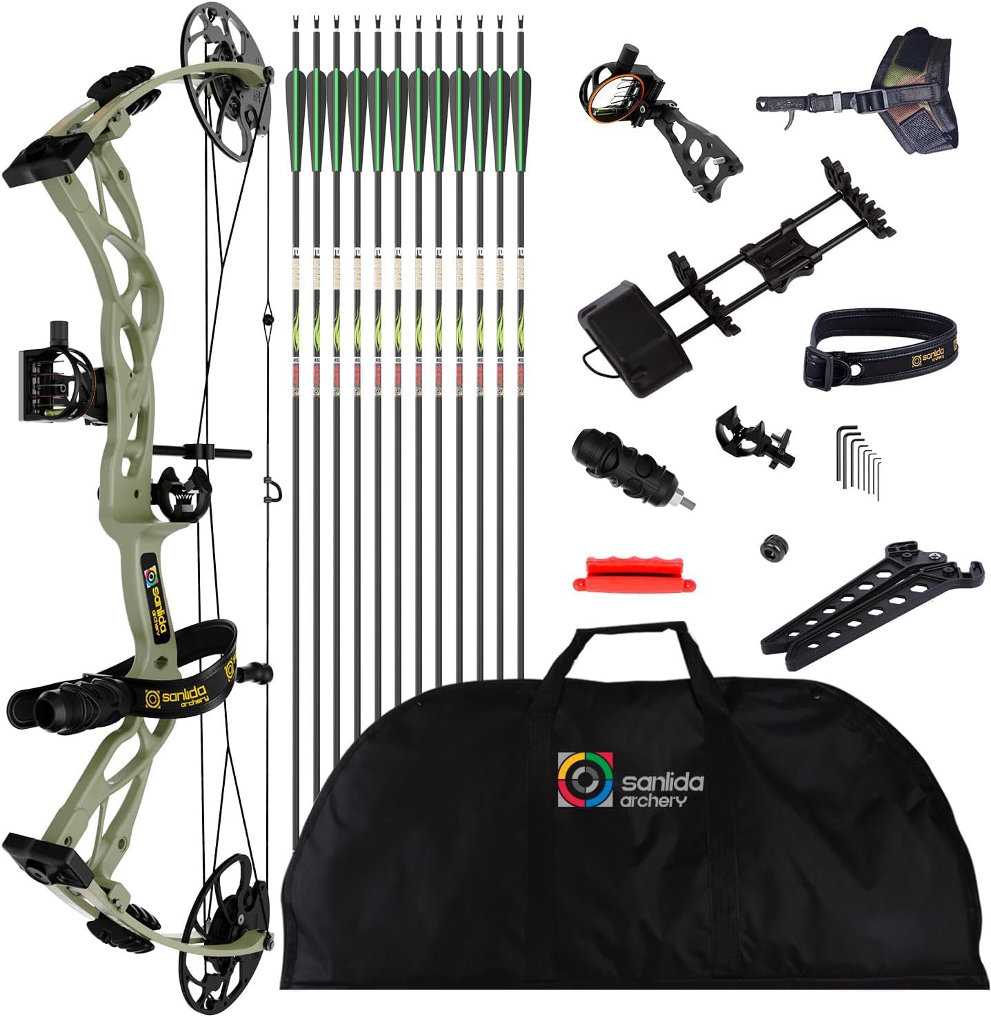 SANLIDA Dragon X9 Hunting Compound Bow Kit 0-70lb 310FPS
