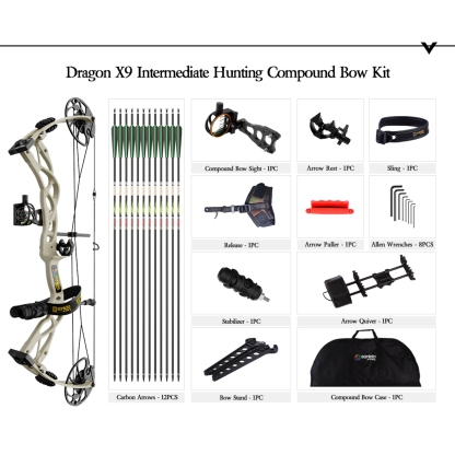 SANLIDA Dragon X9 Hunting Compound Bow Kit 0-70lb 310FPS