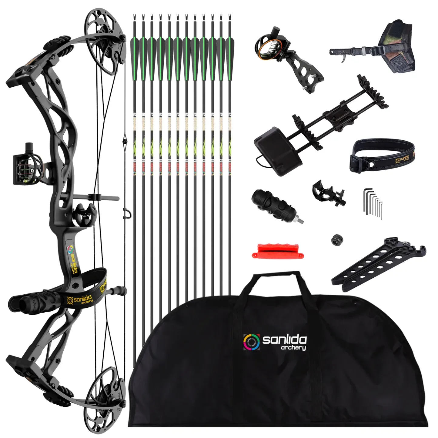 SANLIDA Dragon X9 Hunting Compound Bow Kit 0-70lb 310FPS