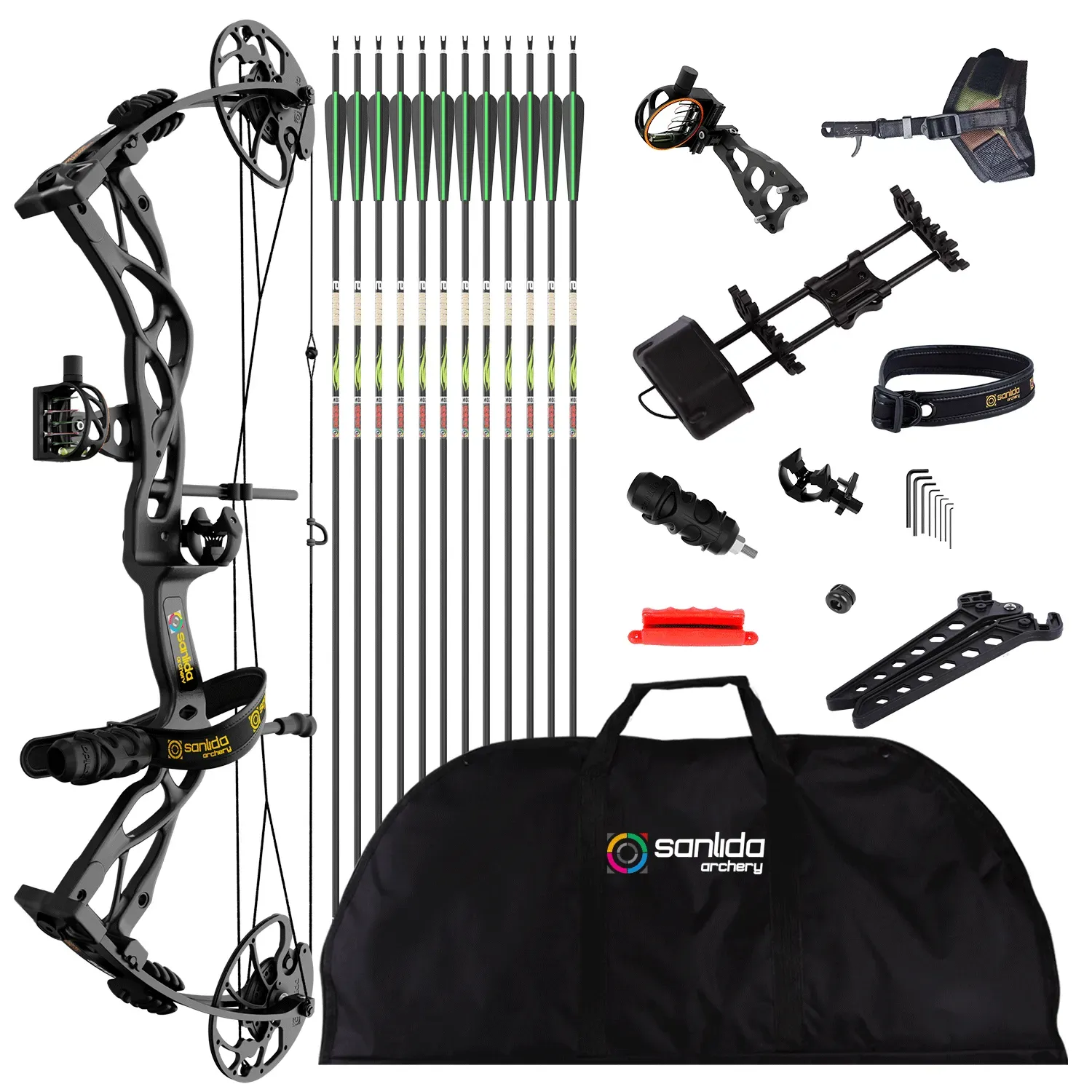 SANLIDA Dragon X9 Hunting Compound Bow Kit 0-70lb 310FPS